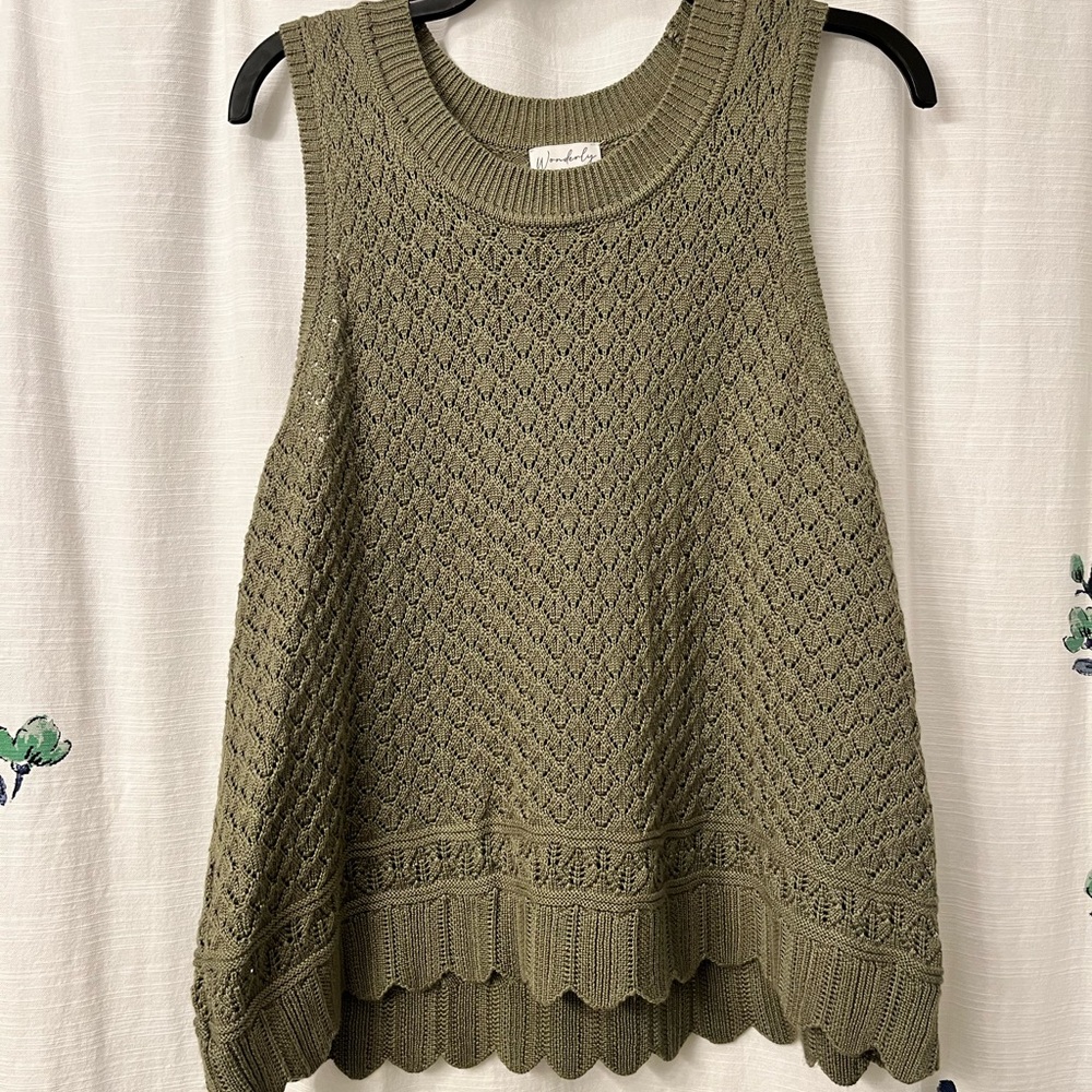Wonderly Olive Knit Tank Top